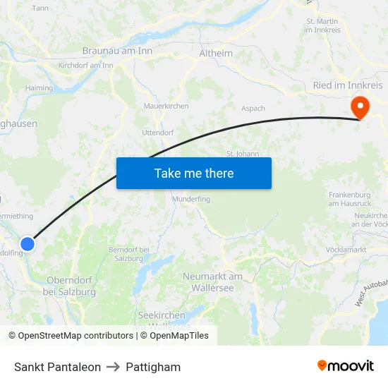 Sankt Pantaleon to Pattigham map