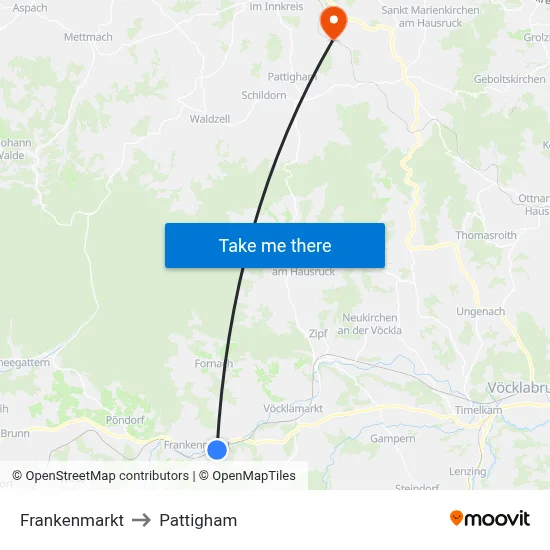 Frankenmarkt to Pattigham map