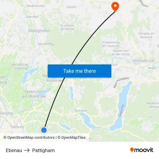 Ebenau to Pattigham map