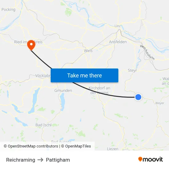 Reichraming to Pattigham map