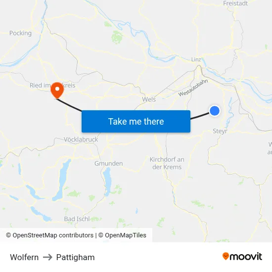 Wolfern to Pattigham map