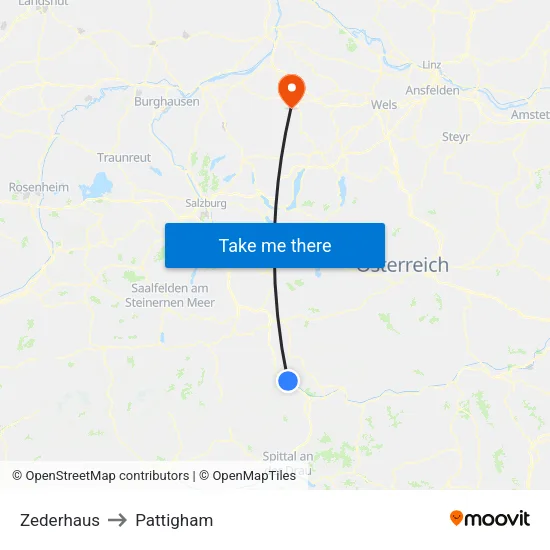 Zederhaus to Pattigham map