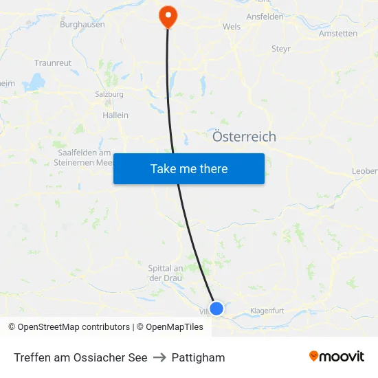 Treffen am Ossiacher See to Pattigham map