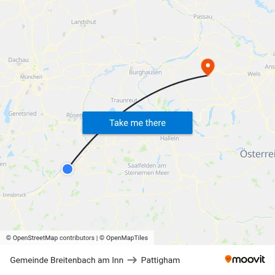 Gemeinde Breitenbach am Inn to Pattigham map