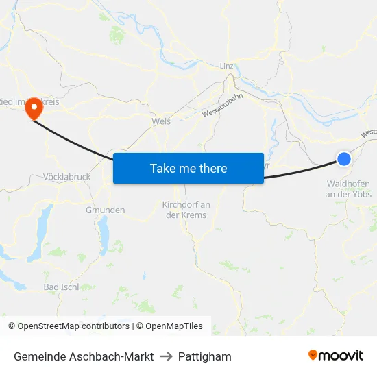 Gemeinde Aschbach-Markt to Pattigham map