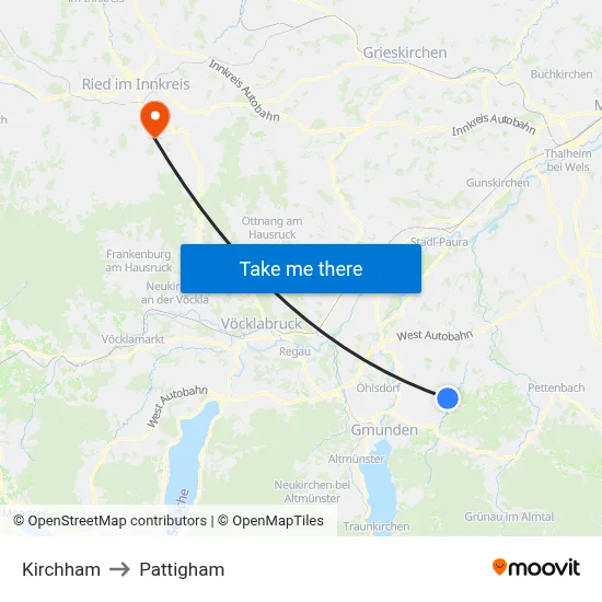 Kirchham to Pattigham map