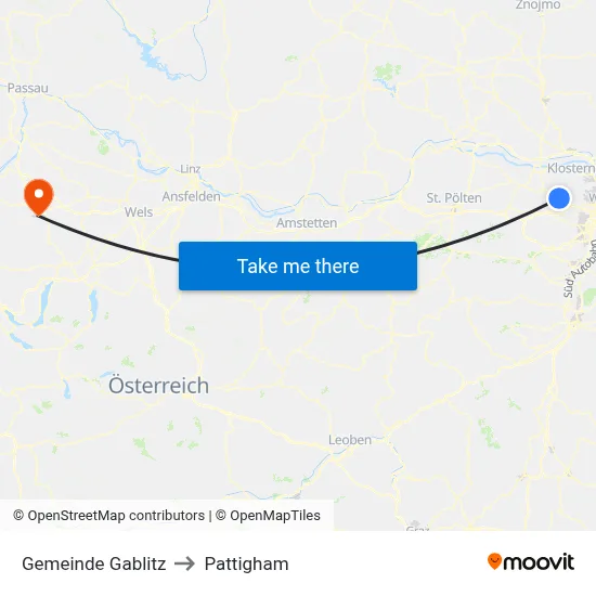 Gemeinde Gablitz to Pattigham map