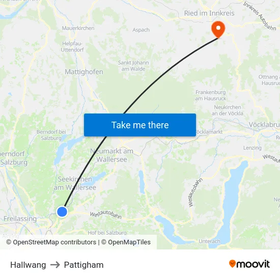 Hallwang to Pattigham map
