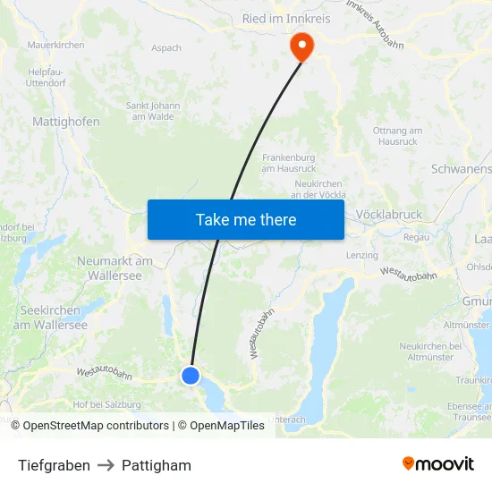 Tiefgraben to Pattigham map