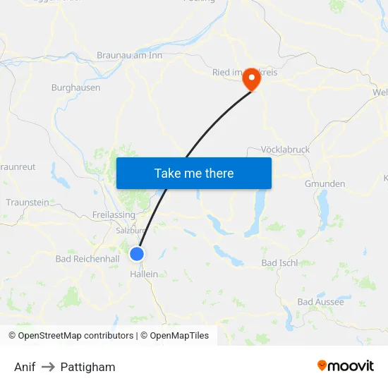 Anif to Pattigham map