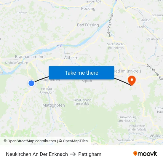 Neukirchen An Der Enknach to Pattigham map
