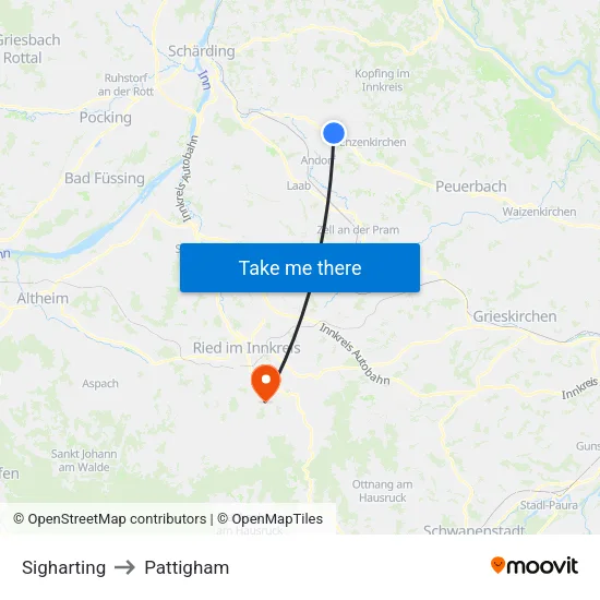 Sigharting to Pattigham map