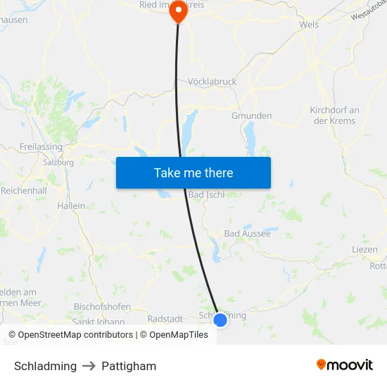Schladming to Pattigham map