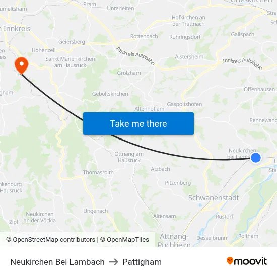 Neukirchen Bei Lambach to Pattigham map