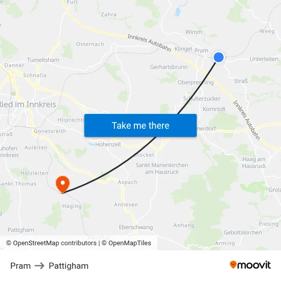 Pram to Pattigham map