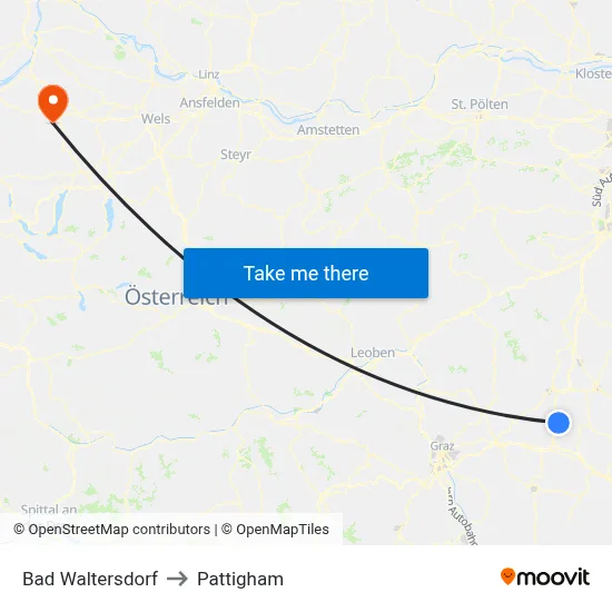 Bad Waltersdorf to Pattigham map
