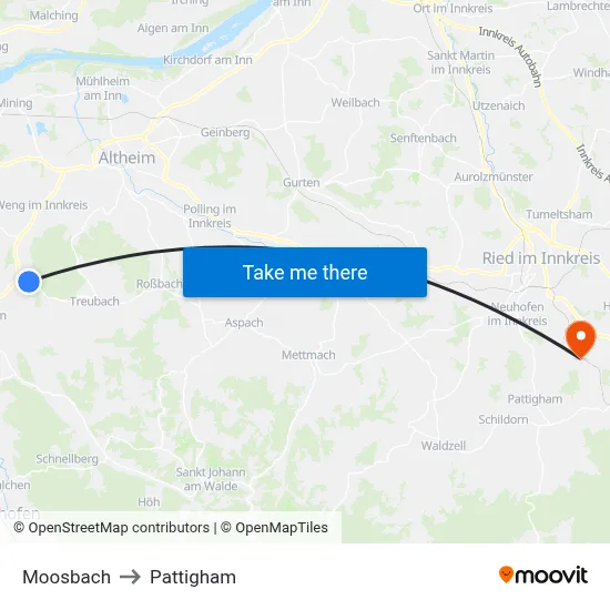 Moosbach to Pattigham map
