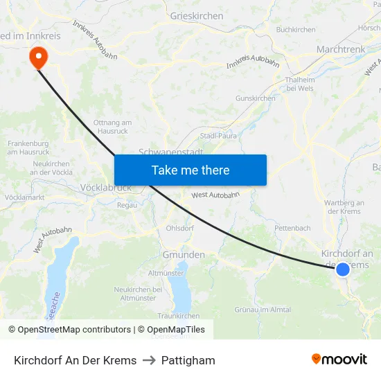 Kirchdorf An Der Krems to Pattigham map
