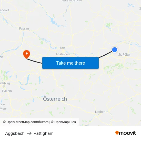 Aggsbach to Pattigham map