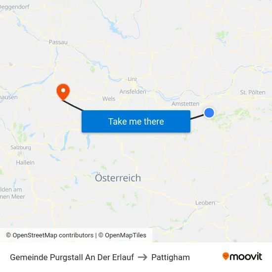 Gemeinde Purgstall An Der Erlauf to Pattigham map