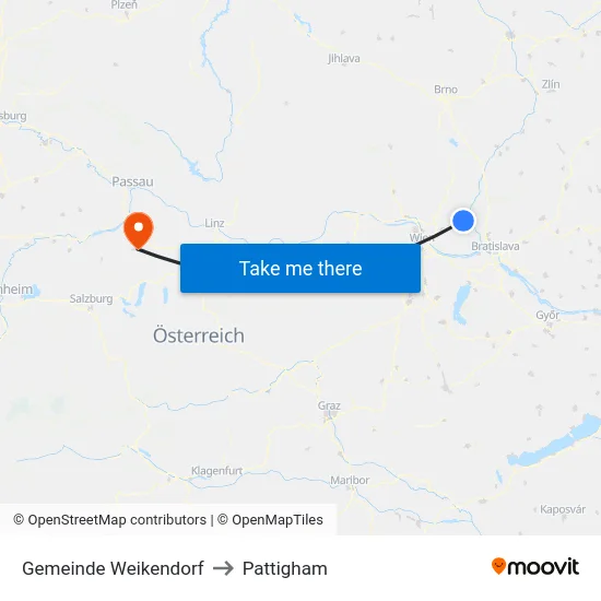 Gemeinde Weikendorf to Pattigham map