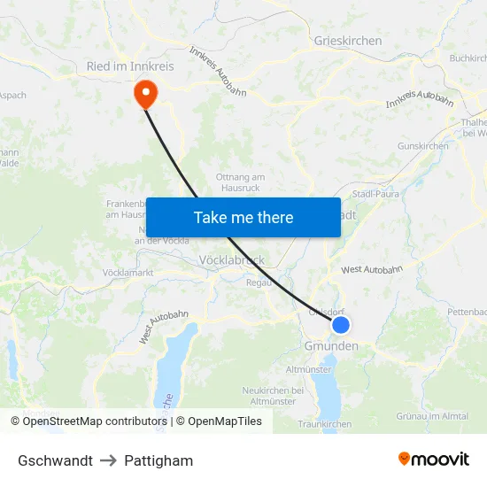 Gschwandt to Pattigham map