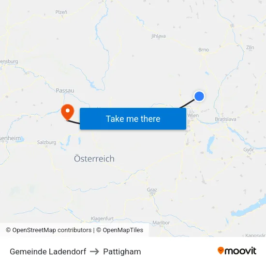 Gemeinde Ladendorf to Pattigham map