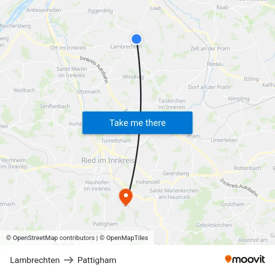 Lambrechten to Pattigham map