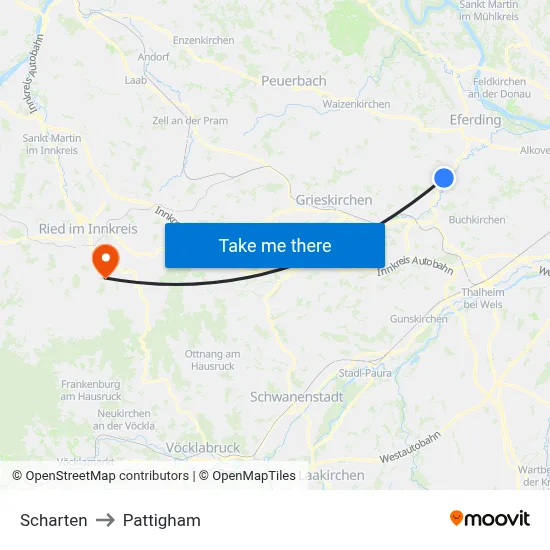 Scharten to Pattigham map