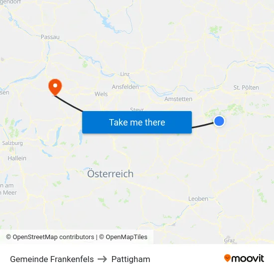 Gemeinde Frankenfels to Pattigham map