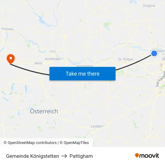 Gemeinde Königstetten to Pattigham map