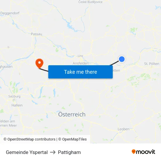 Gemeinde Yspertal to Pattigham map