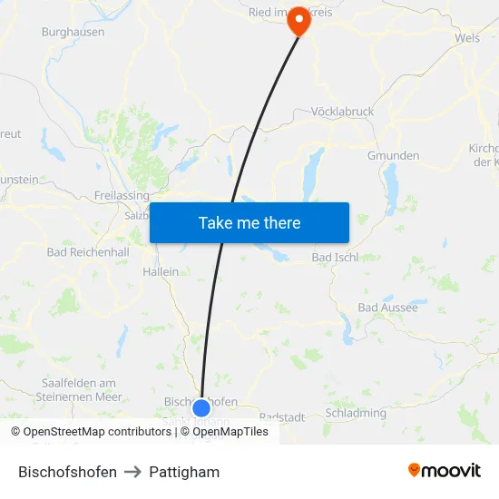 Bischofshofen to Pattigham map