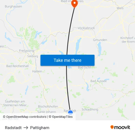 Radstadt to Pattigham map