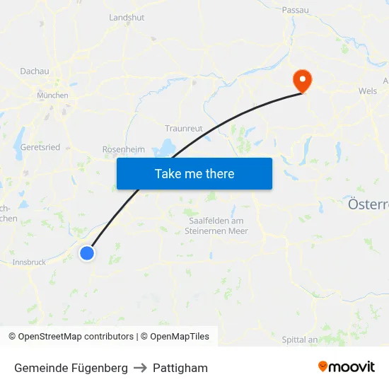 Gemeinde Fügenberg to Pattigham map