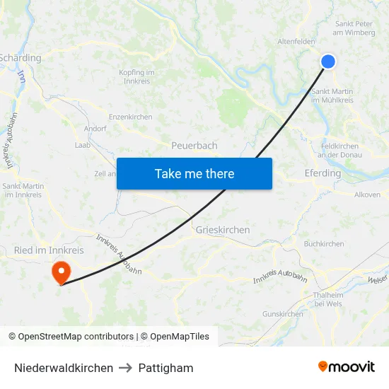 Niederwaldkirchen to Pattigham map