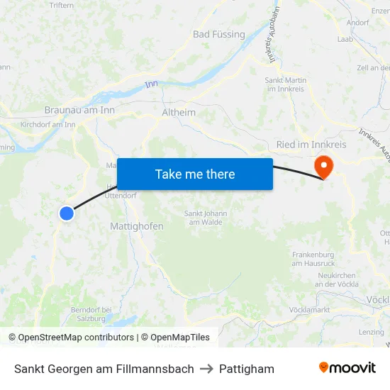 Sankt Georgen am Fillmannsbach to Pattigham map