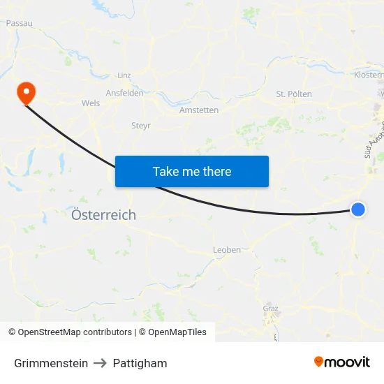 Grimmenstein to Pattigham map