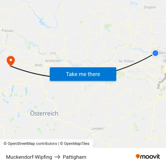 Muckendorf-Wipfing to Pattigham map