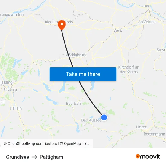 Grundlsee to Pattigham map