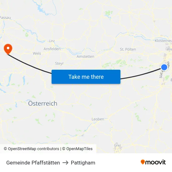 Gemeinde Pfaffstätten to Pattigham map