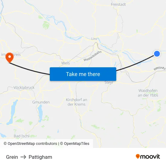 Grein to Pattigham map