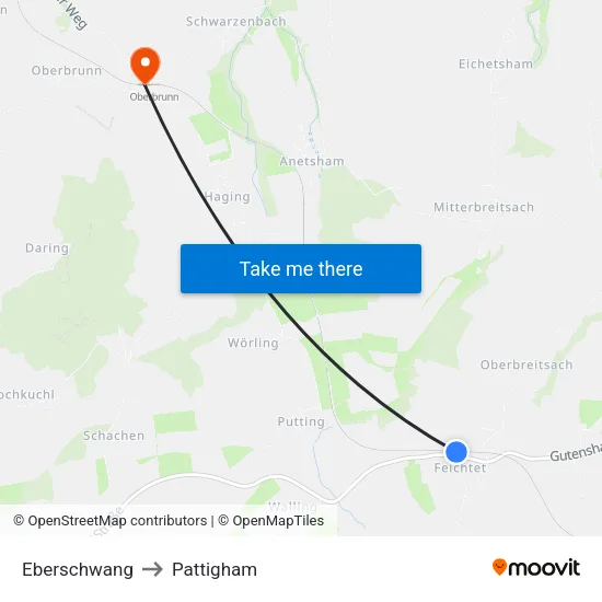 Eberschwang to Pattigham map