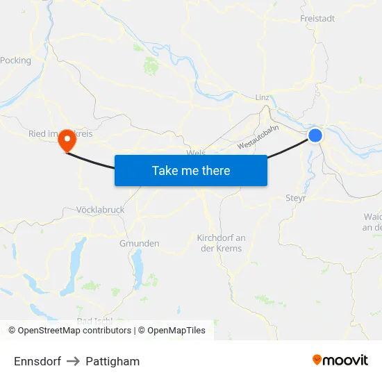 Ennsdorf to Pattigham map
