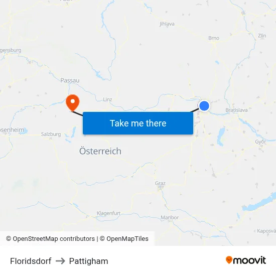 Floridsdorf to Pattigham map