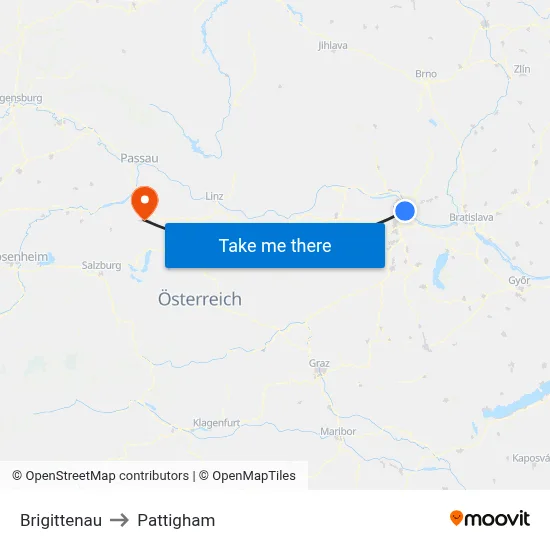 Brigittenau to Pattigham map