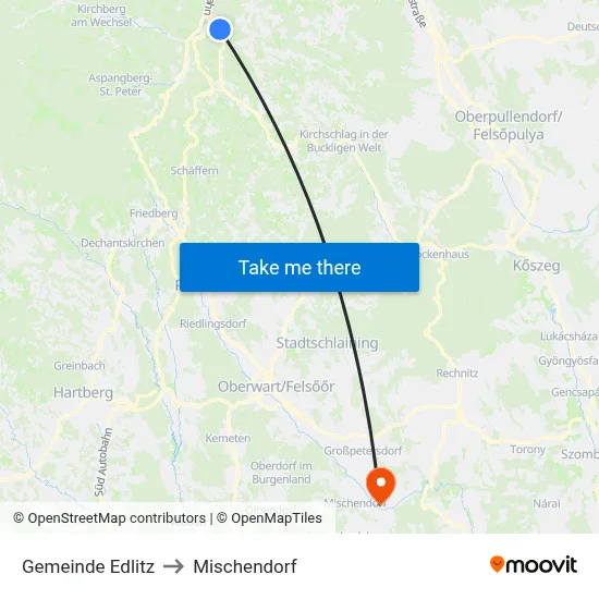 Gemeinde Edlitz to Mischendorf map