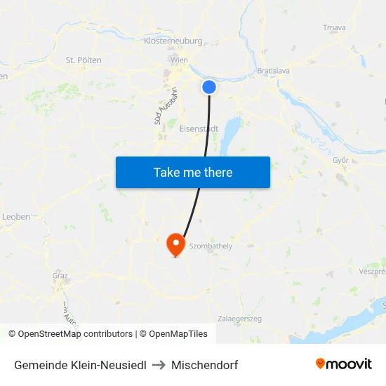 Gemeinde Klein-Neusiedl to Mischendorf map