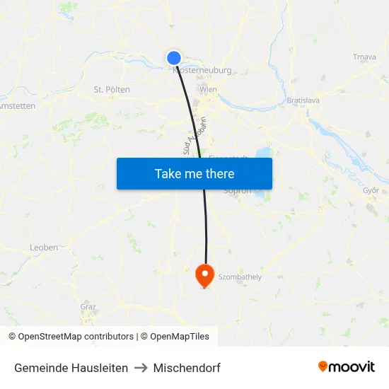 Gemeinde Hausleiten to Mischendorf map