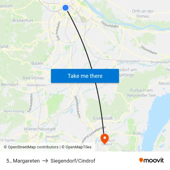 5., Margareten to Siegendorf/Cindrof map